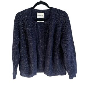 Essentiel Antwerp Navy Metallic Sweater Cardigan, size XS